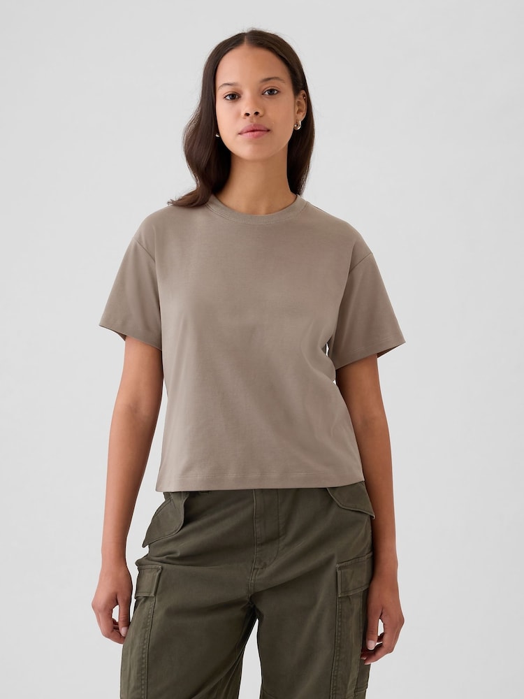 Gap Brown Crew Neck Short Sleeve Oversized T-Shirt - Image 1 of 5