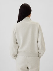 Gap Cream Logo Athletic Quarter Zip Sweatshirt - Image 3 of 4