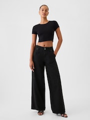Negro - Vaqueros baggy de tiro medio con diseño ultrasuave de Gap - Imagen 1 de 9