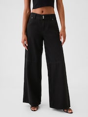 Negro - Vaqueros baggy de tiro medio con diseño ultrasuave de Gap - Imagen 3 de 9