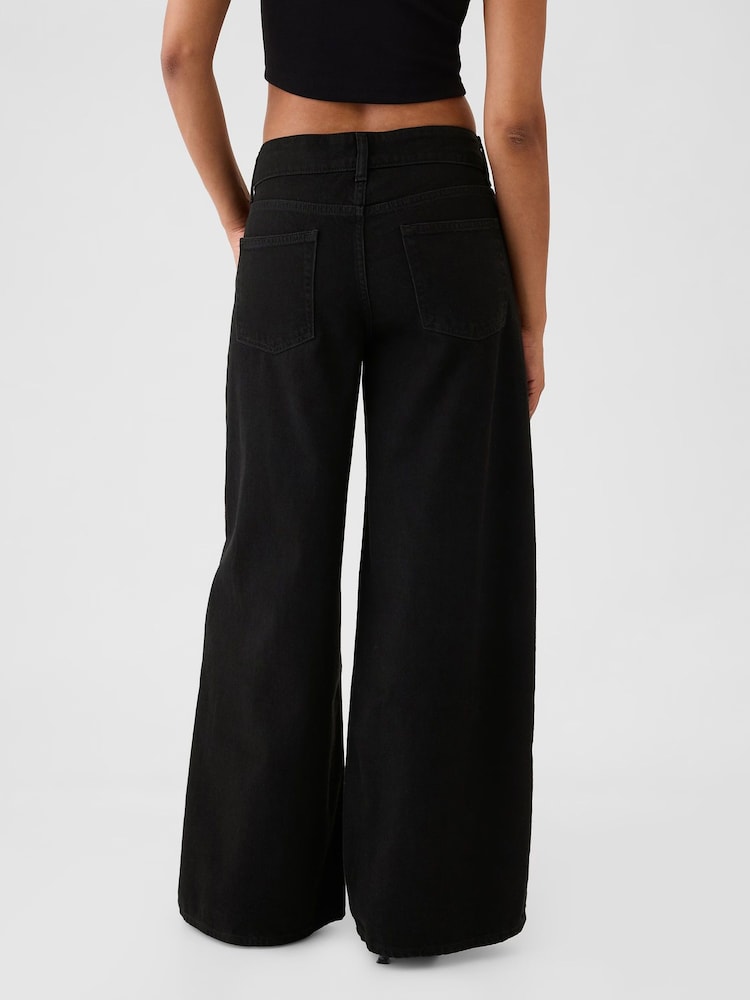 Zwart - Gap UltraSoft baggy jeans met halfhoge taille - Image 5 of 9