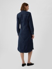 Gap Blue Western Pleated Denim Midi Dress - Image 2 of 5