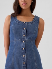 Gap Blue Denim Mini Dress - Image 4 of 7