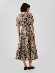 Gap Brown Tiered Midi Dress - Image 2 of 4