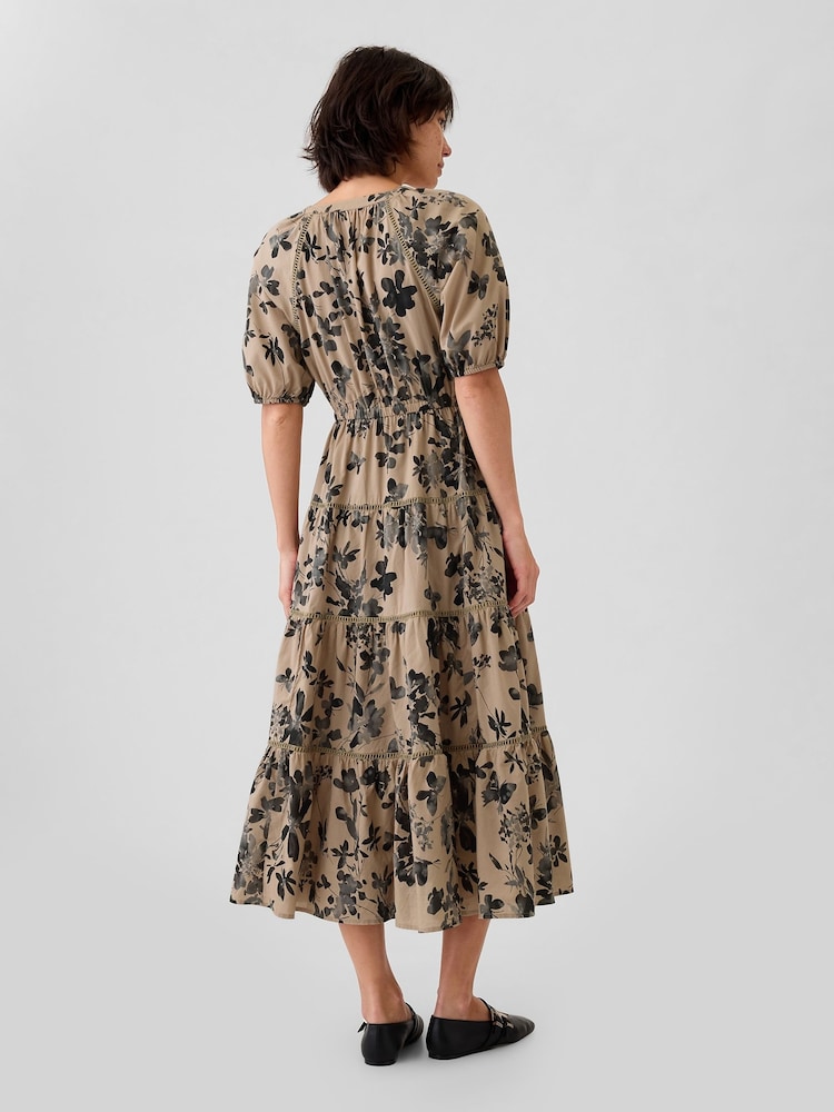 Gap Brown Tiered Midi Dress - Image 2 of 4