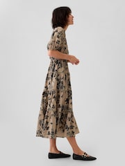 Gap Brown Tiered Midi Dress - Image 3 of 4