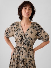 Gap Brown Tiered Midi Dress - Image 4 of 4
