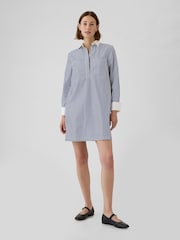 Gap Blue Cotton Mini Shirt Dress - Image 1 of 4