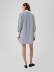 Gap Blue Cotton Mini Shirt Dress - Image 2 of 4