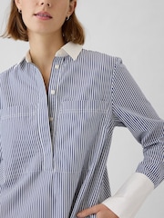 Gap Blue Cotton Mini Shirt Dress - Image 4 of 4