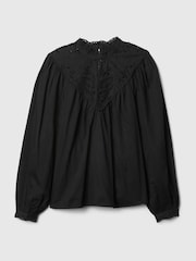 Gap Black Crochet Long Sleeve Top - Image 5 of 5