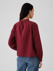 Gap Burgundy Red Crochet Long Sleeve Top - Image 2 of 5