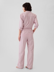 Gap Pink Stripe 100% Cotton Poplin Pyjama Bottoms - Image 2 of 4