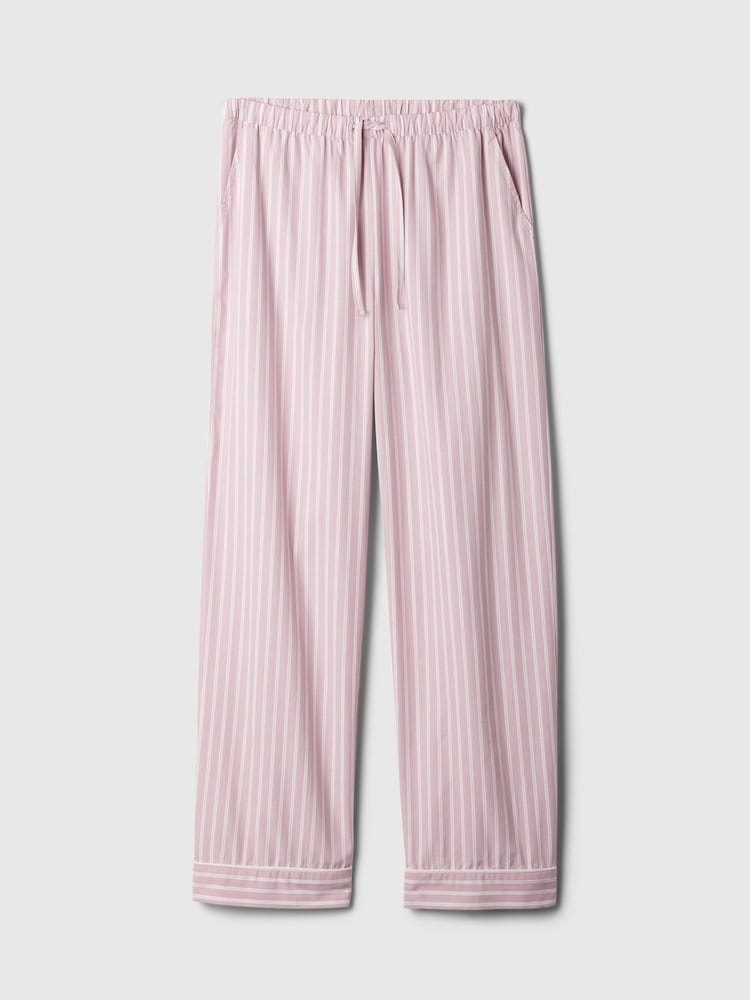 Gap Pink Stripe 100% Cotton Poplin Pyjama Bottoms - Image 4 of 4