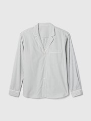 Gap Green Stripe 100% Cotton Poplin Pyjama Top - Image 5 of 5