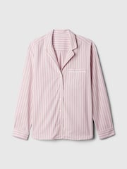 Gap Pink Stripe 100% Cotton Poplin Pyjama Top - Image 5 of 5