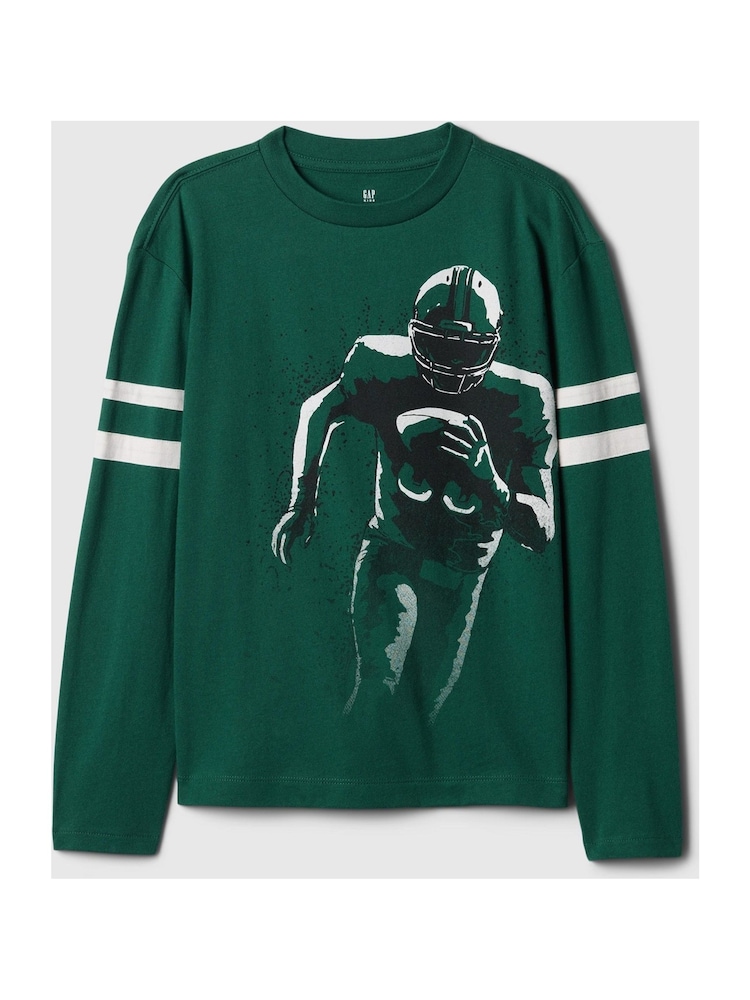 Gap Green Athletic Graphic Crew Neck Long Sleeve T-Shirt (4-13yrs) - Image 1 of 3
