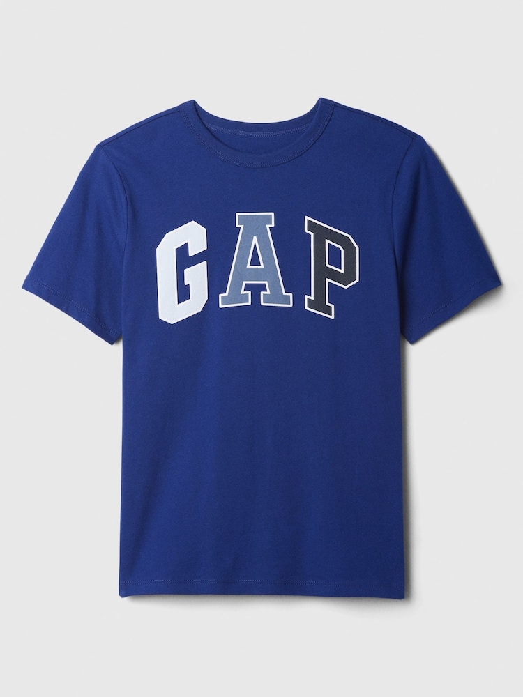 Gap Blue Green Cotton Logo Short Sleeved T-Shirt (4-13yrs) - Image 1 of 2