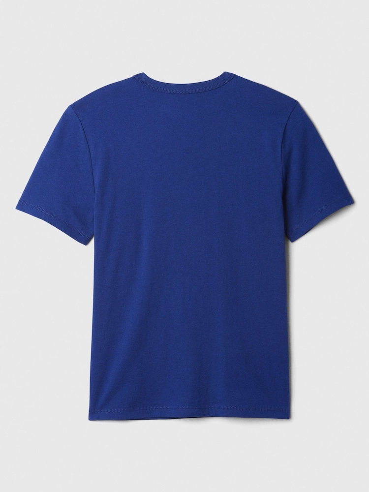 Gap Blue Green Cotton Logo Short Sleeved T-Shirt (4-13yrs) - Image 2 of 2