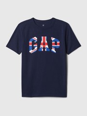Gap Blue Logo Graphic Short Sleeve Crew Neck T-Shirt (4-13yrs) - Image 1 of 3