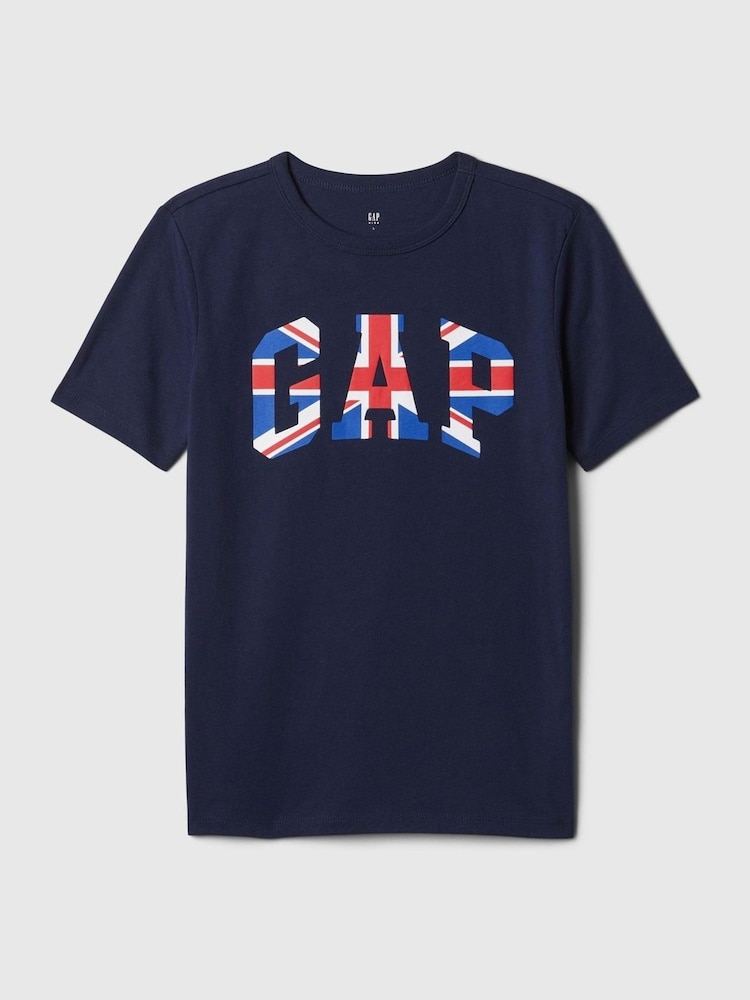 Gap Blue Logo Graphic Short Sleeve Crew Neck T-Shirt (4-13yrs) - Image 1 of 3 Gap Blue Logo Graphic Short Sleeve Crew Neck T-Shirt (4-13yrs) - Image 1 of 3