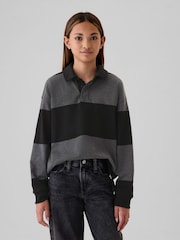 Gap Black/Grey Rugby Shirt (4-13yrs) - Image 4 of 5