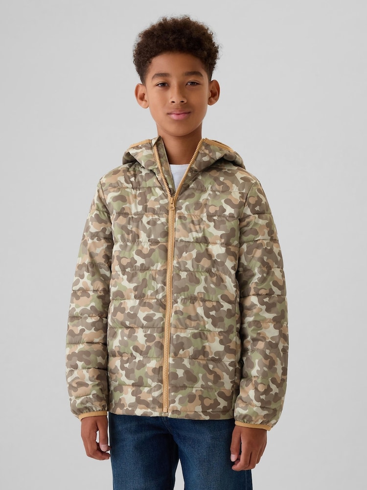 Gap Green Camo Cold Control Water Resistant Puffer Jacket (4-13yrs) - Image 1 of 6