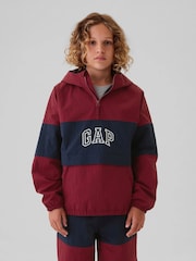 Gap Burgundy Red Logo Hooded Windbreaker Jacket (4-13yrs) - Image 1 of 5