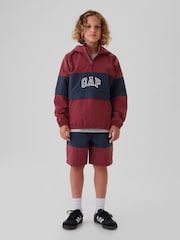Gap Burgundy Red Logo Hooded Windbreaker Jacket (4-13yrs) - Image 3 of 5