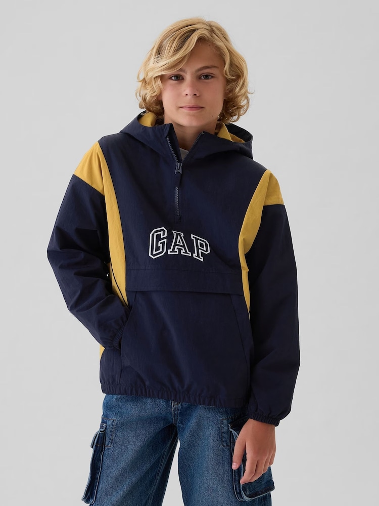 Gap Blue Logo Hooded Windbreaker Jacket (4-13yrs) - Image 1 of 4