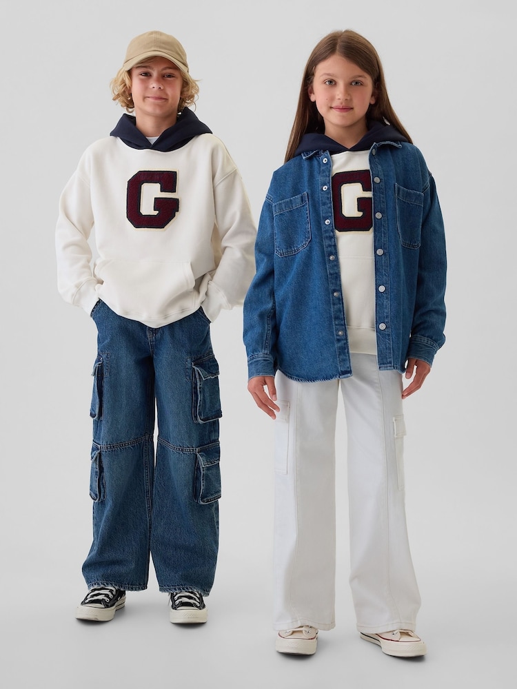 Gap Cream Logo Varsity Hoodie (4-13yrs) - Image 1 of 6