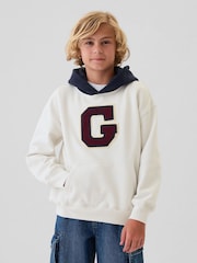 Gap Cream Logo Varsity Hoodie (4-13yrs) - Image 3 of 6