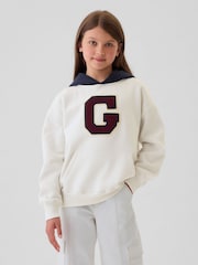 Gap Cream Logo Varsity Hoodie (4-13yrs) - Image 4 of 6