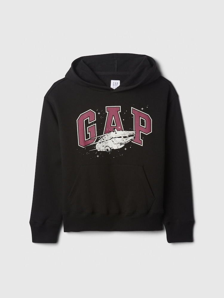 Gap Black Star Wars Graphic Relaxed Logo Hoodie (4-13yrs) - Image 1 of 3