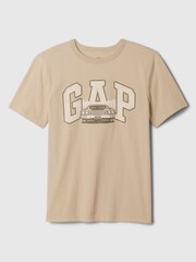 Gap Brown Car Short Sleeve Logo T-Shirt (4-13yrs) - Image 1 of 3