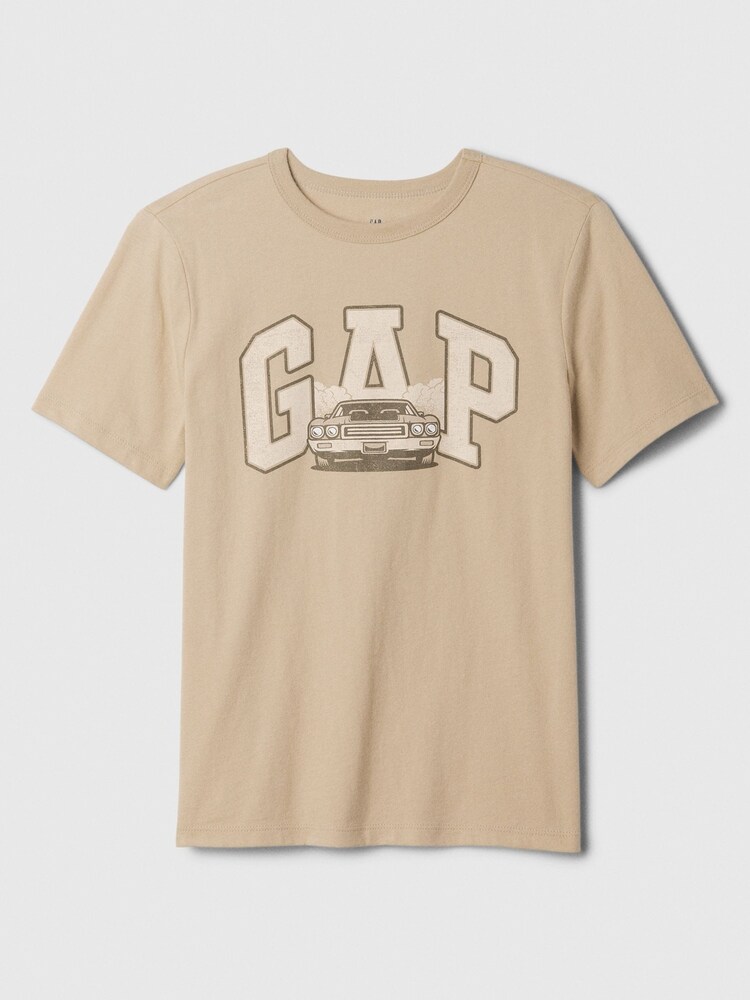 Gap Brown Car Short Sleeve Logo T-Shirt (4-13yrs) - Image 1 of 3