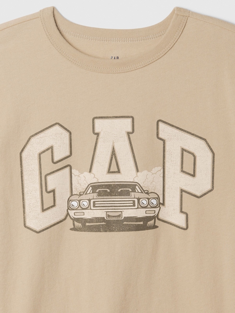 Gap Brown Car Short Sleeve Logo T-Shirt (4-13yrs) - Image 3 of 3