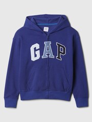 Gap Blue Logo Graphic Zip Up Hoodie (4-13yrs) - Image 1 of 3