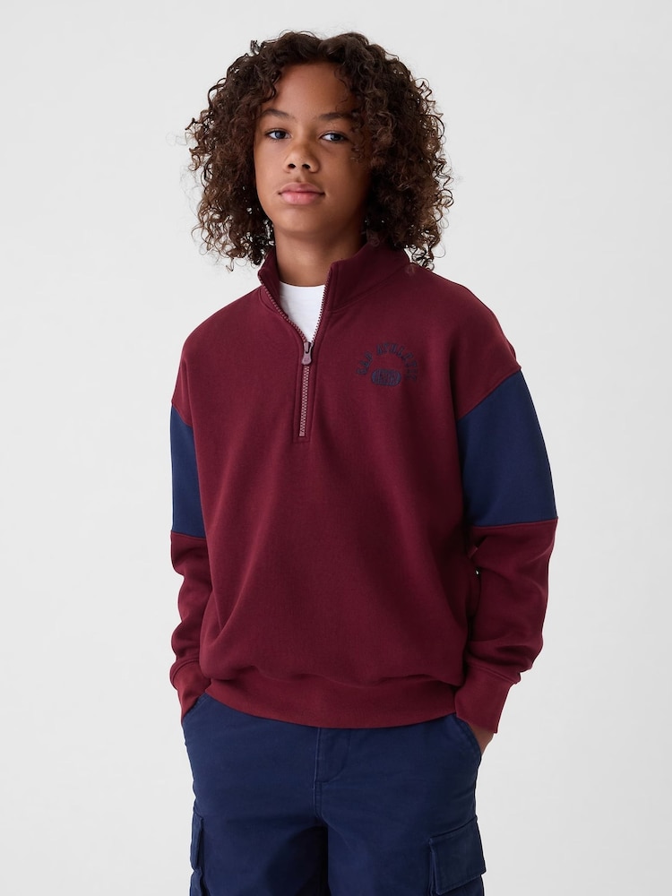 Gap Burgundy Red Half Zip Pullover (4-13yrs) - Image 1 of 5 Gap Burgundy Red Half Zip Pullover (4-13yrs) - Image 1 of 5