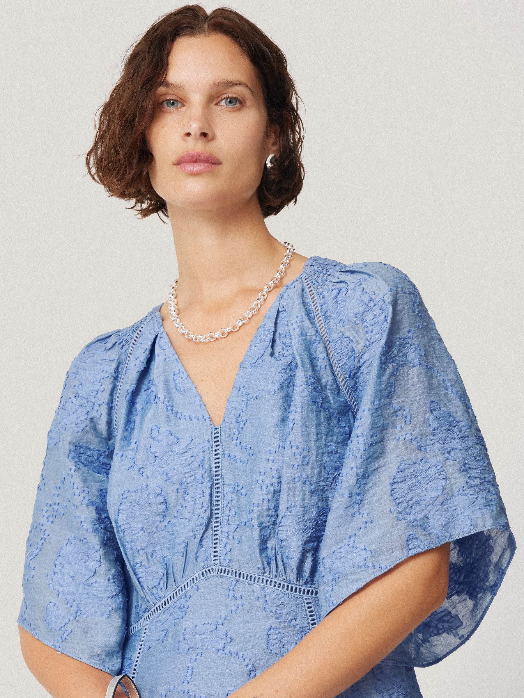Buy Jigsaw Blue Textured Jacquard Dress from Next Poland Buy Jigsaw Blue Textured Jacquard Dress from Next Poland