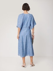 Jigsaw Blue Textured Jacquard Dress - Image 5 of 6
