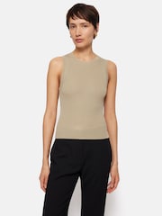 Jigsaw Cream Rib Knitted Tank - Image 3 of 6