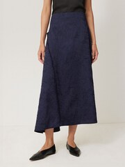 Jigsaw Blue Asymmetric Textured Skirt - Image 1 of 7