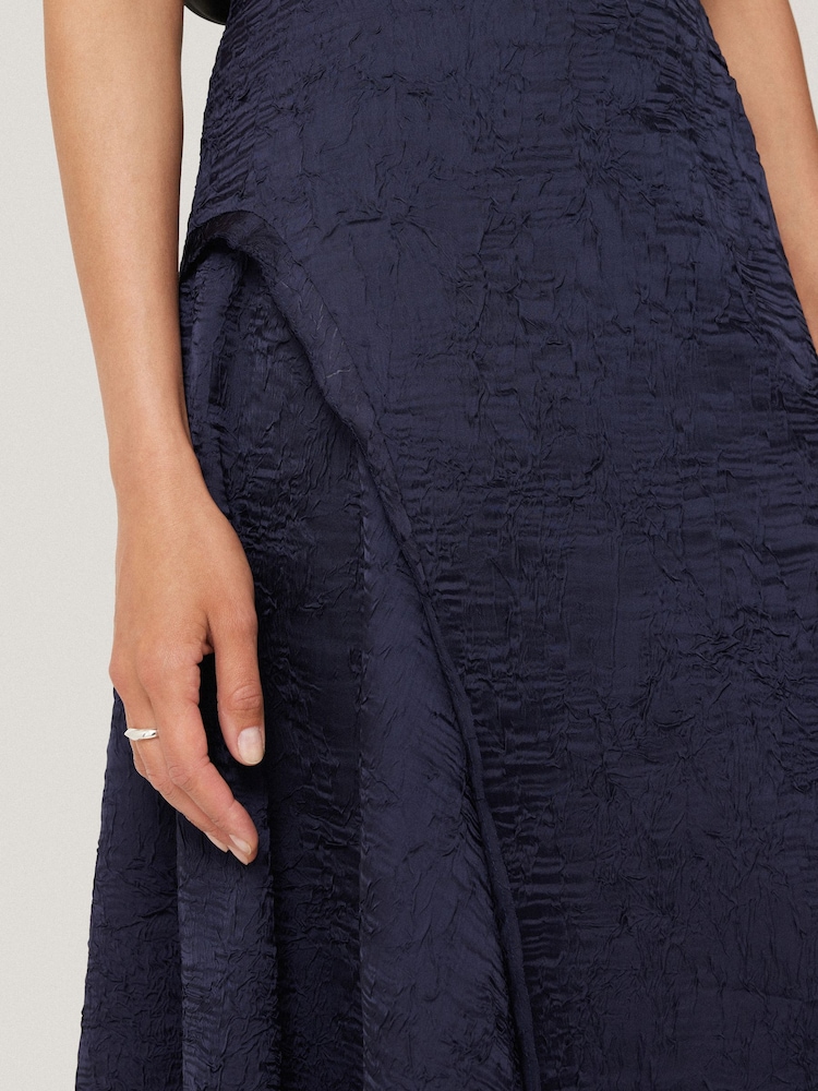 Jigsaw Blue Asymmetric Textured Skirt - Image 2 of 7