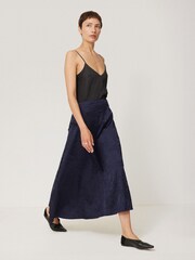 Jigsaw Blue Asymmetric Textured Skirt - Image 3 of 7
