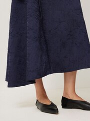 Jigsaw Blue Asymmetric Textured Skirt - Image 4 of 7