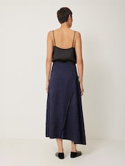 Jigsaw Blue Asymmetric Textured Skirt - Image 5 of 7