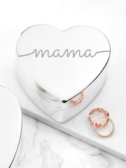 Treat Republic Silver Tone Personalised Heart Jewellery Box - Image 4 of 5