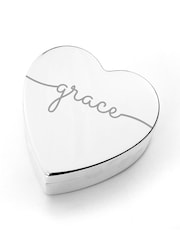 Treat Republic Silver Tone Personalised Heart Jewellery Box - Image 5 of 5