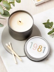Personalised White Birth Year Candle by Treat Republic - Image 1 of 1